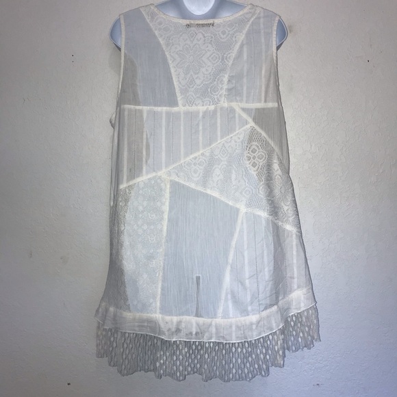 Casual Express Sleeveless Tank Top Off White Lace L - Picture 5 of 5